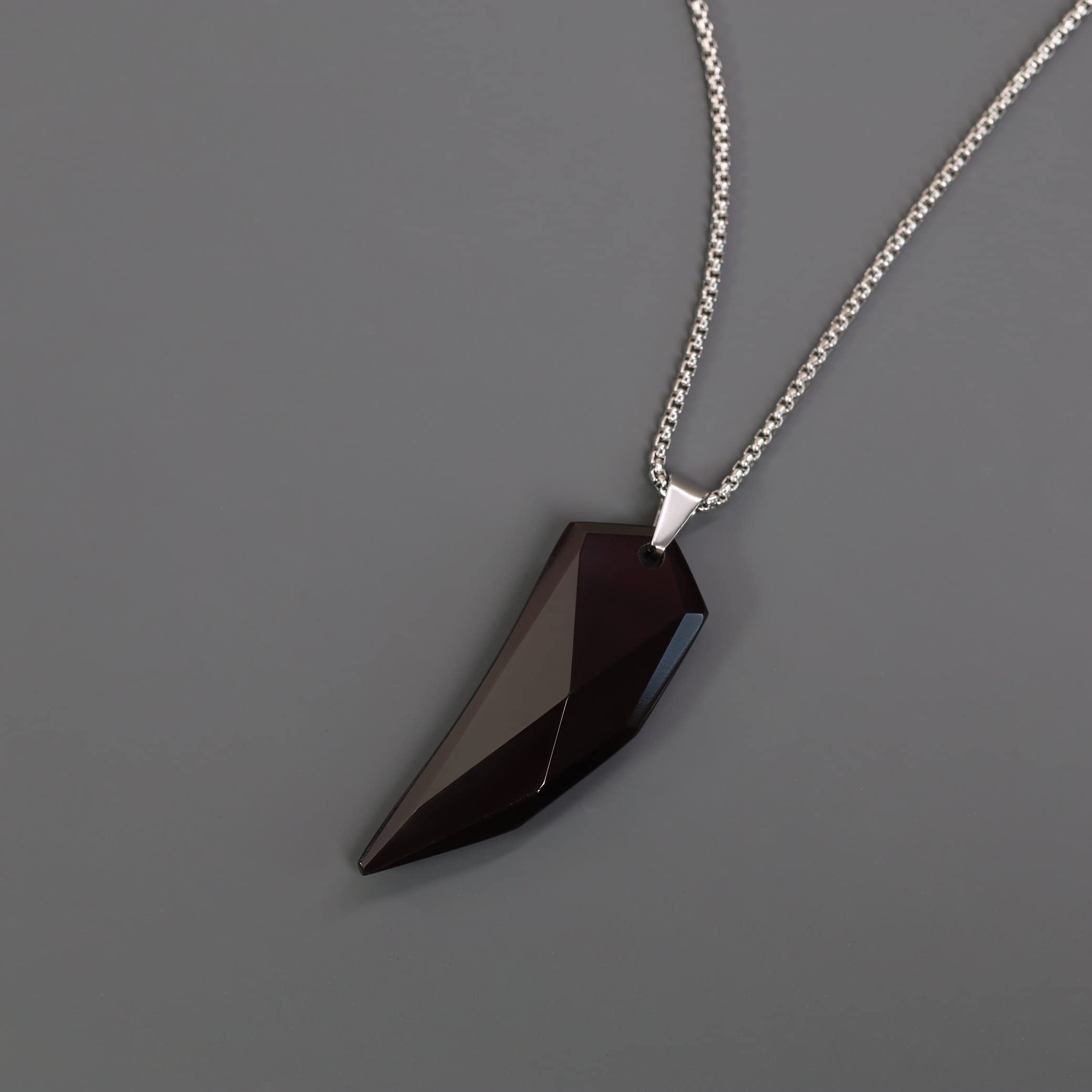 COAI Stainless Steel Chain Necklace for Men Wolf Tooth Necklace Stone Necklace for Men Women - Image 4